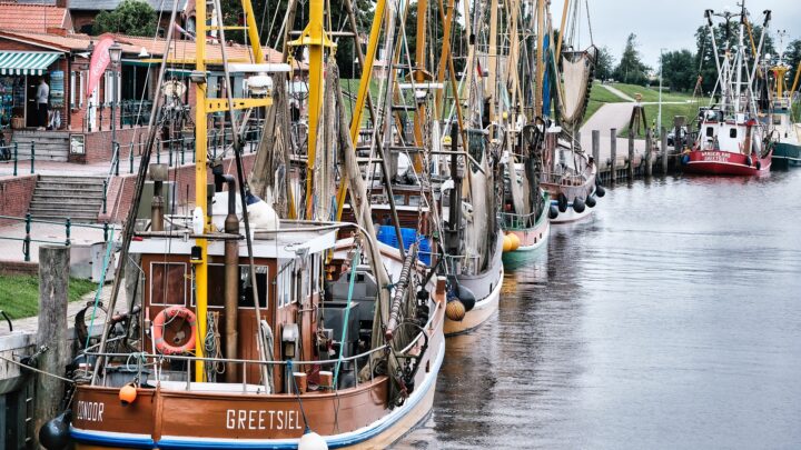 Hafen Greetsiel mit Fischerbooten